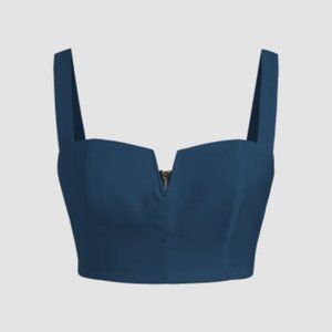 Navy V Wire Crop Top (S)